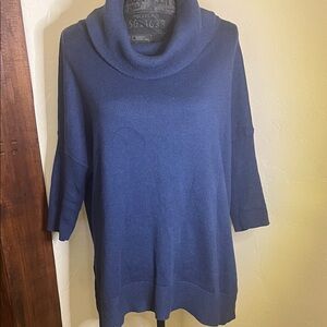 Chico's Elegant Navy Cowl Neck Sweater
